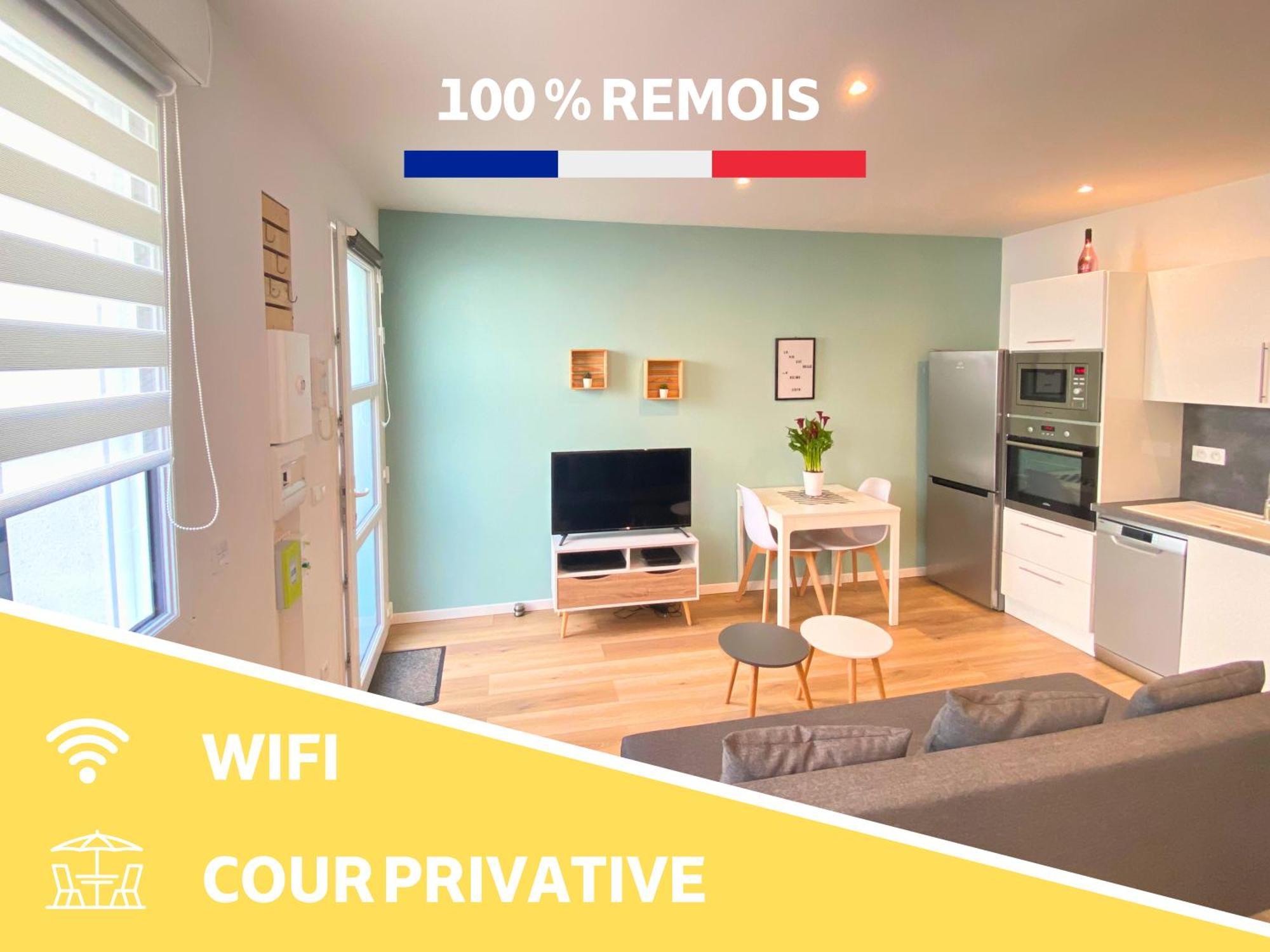 Апартаменты Le Remois - Parking - Cour Privative - Wifi Реймс Экстерьер фото